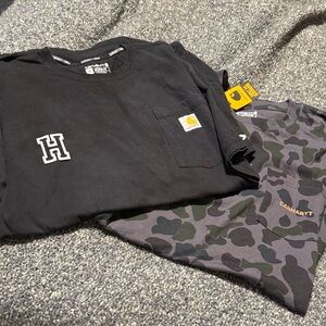 Carhartt Black and Camo Tees xl
